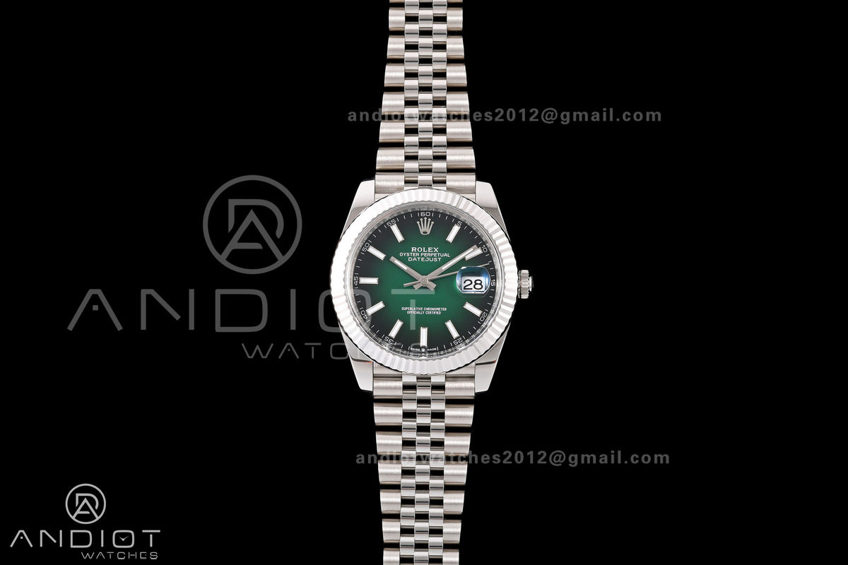 DateJust 41 126334 Clean Plus 1:1 Best Edition Green Ombre Dial on Jubilee Bracelet DD3235